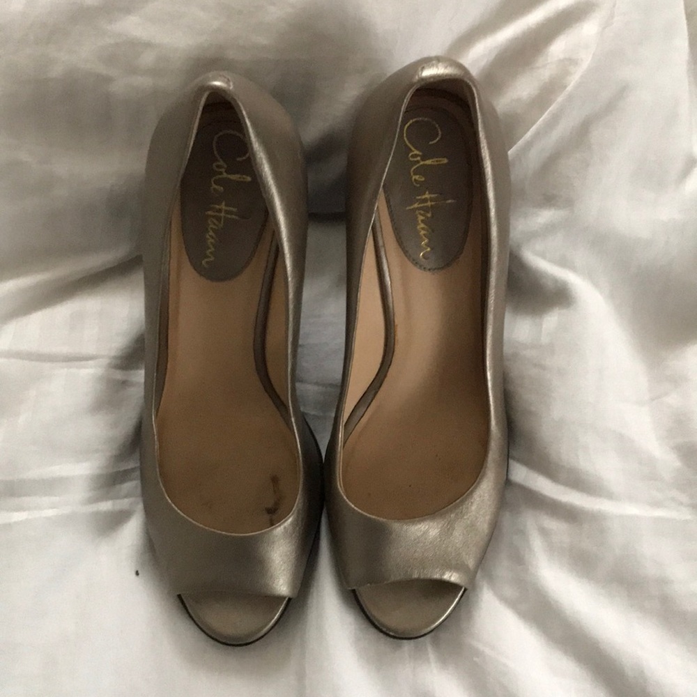 Cole Haan Peep Toe Wedges